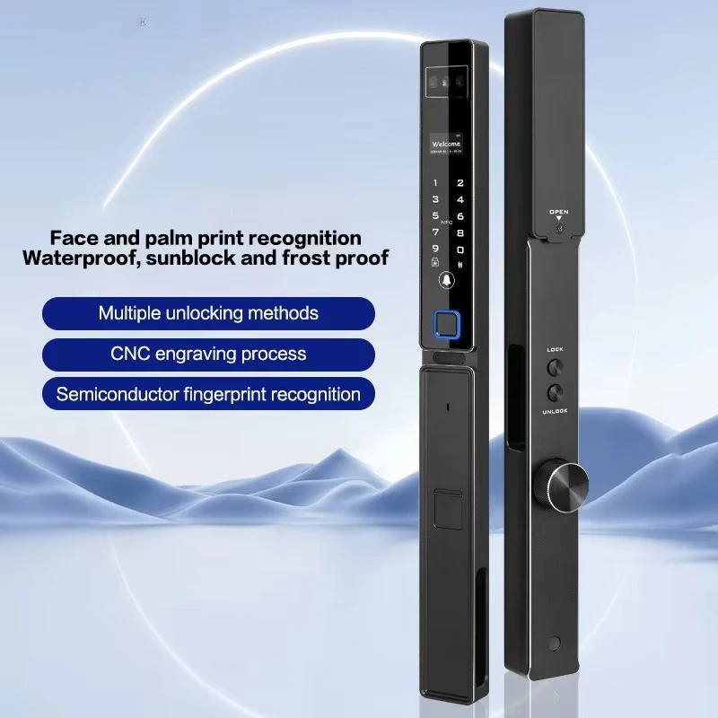 Smart Fence Door Lock Fingerprint Palm Vein Biometric Entry IP65 Waterproof Electronic Gate Lock Face Recognition Door Lock