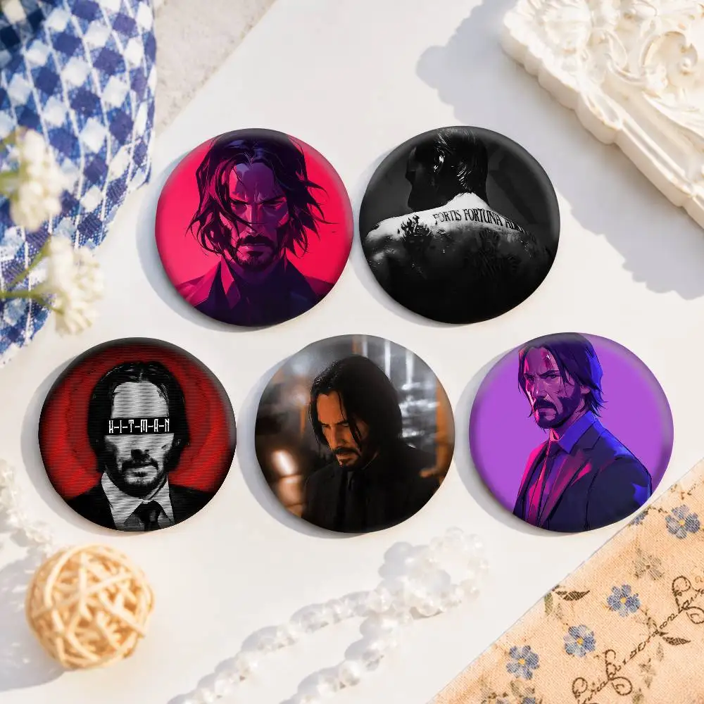 A-J-John W-Wick Anime Round Badges, Brooches, Clothing Accessories, Birthday Gifts, Anime Conventions