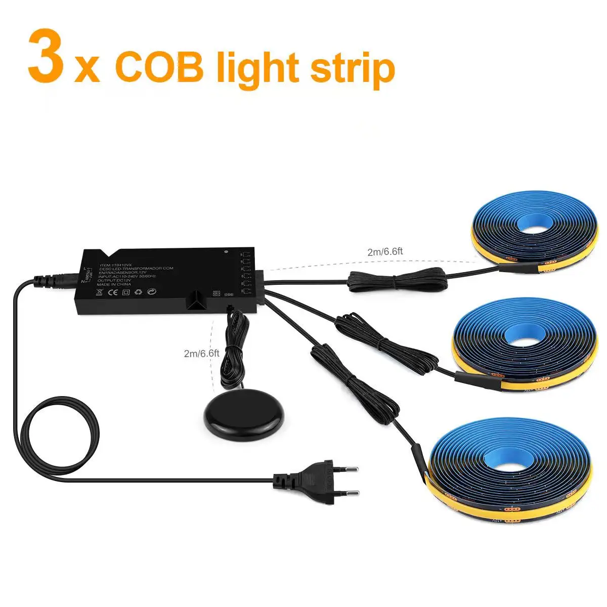 Smart Doordringbare Houten COB LED Strip Touch Sensor Licht 1-6 STUKS 1-3 m Zwart PCB Ingebedde Kast TV Muur Backlight Parallelle Verlichting