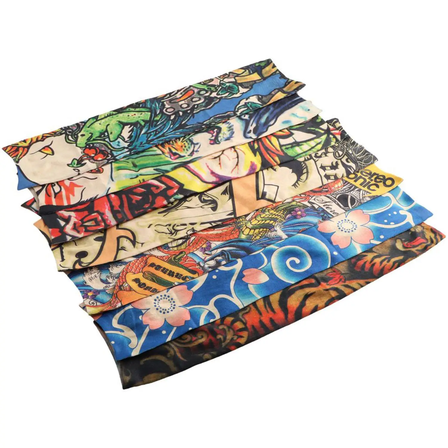 1 par de mangas de tatuagem masculinas, longas, verão, sem costura, capa de proteção solar, luvas ao ar livre, condução, seda gelo, mulheres, mangas de braço