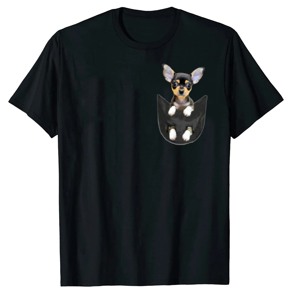 Camisetas divertidas de Chihuahua en tu bolsillo para amantes de los perros Chiwawa, ropa informal de algodón de verano, camiseta de manga corta para regalos de cumpleaños