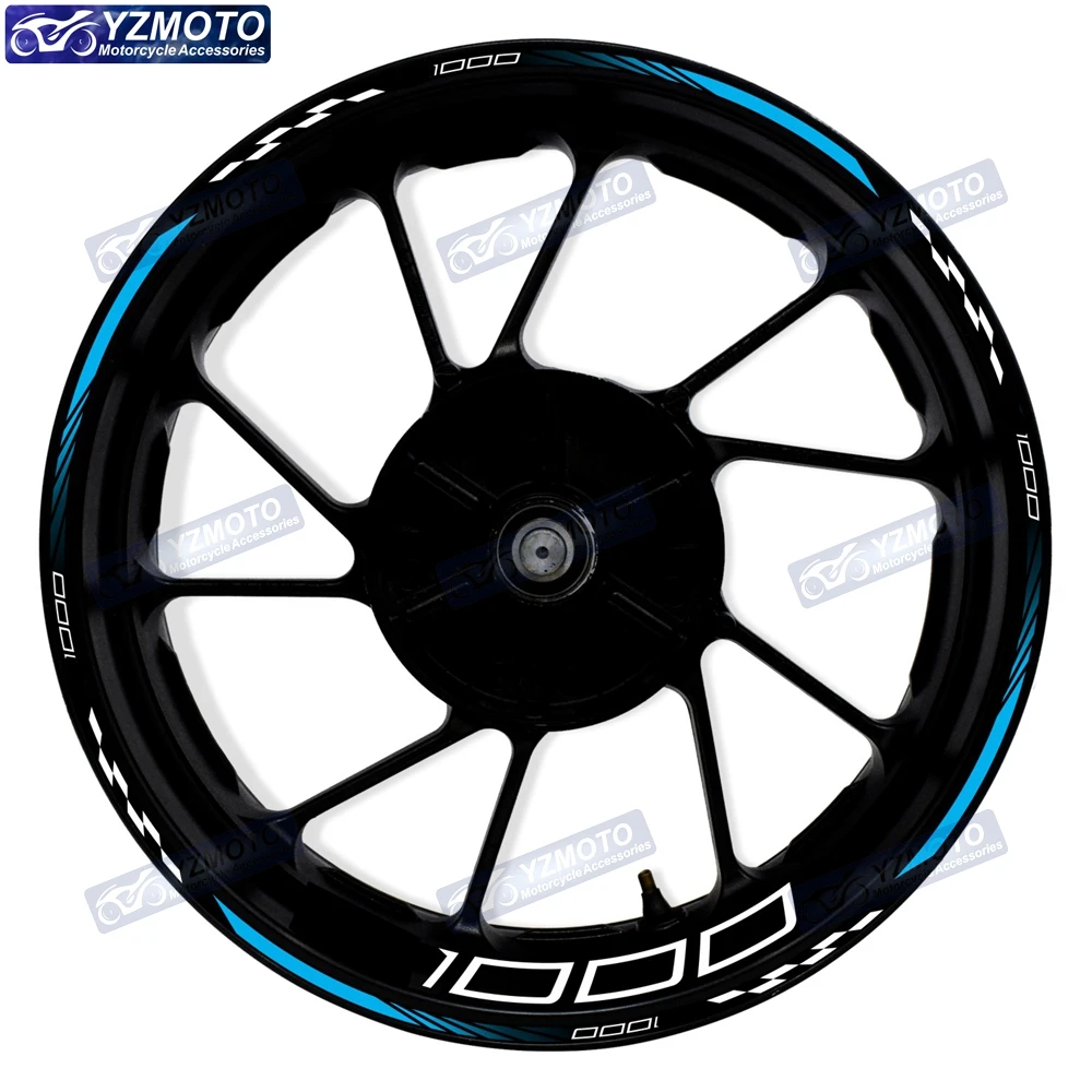 For Z1000 Motorcycle 17 Inch Front And Rear Wheel Sticker Modified Decorative Reflective Waterproof Hub Decal Rim Stickers