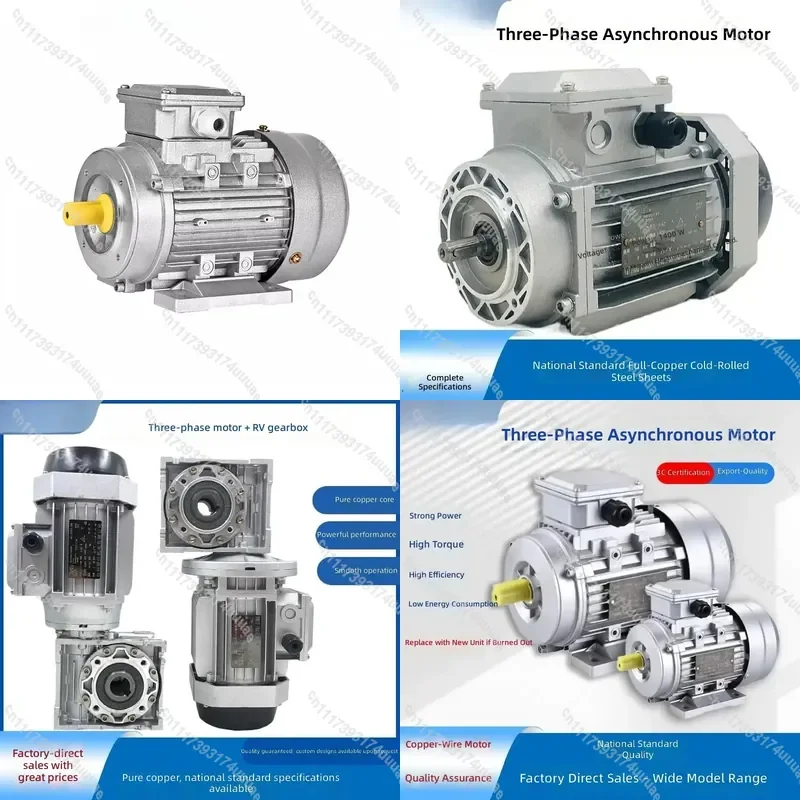 for Three Phase Aluminum Shell Motor National Standard Pure Copper 0.75KW 2800RPM 1400RPM B14 Horizontal Vertical
