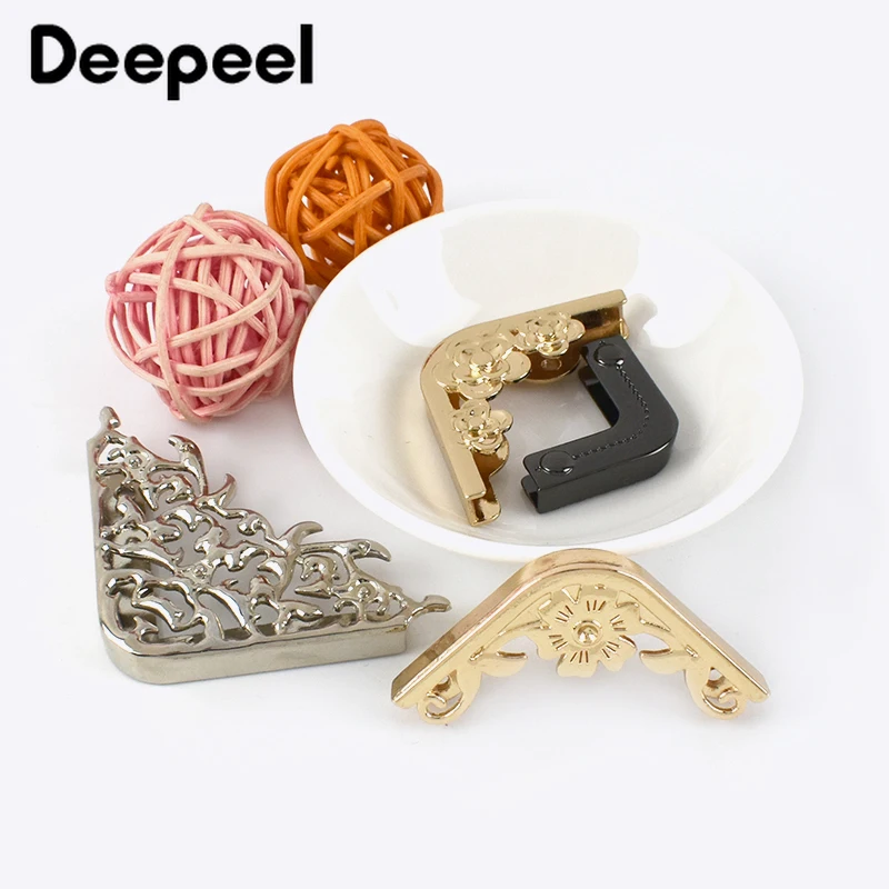 4Pcs Deepeel 25-54mm Metal Corner Protector Buckle Handbag Edge Purse Book Decor Clip Banding Clasp DIY Hardware Accessories