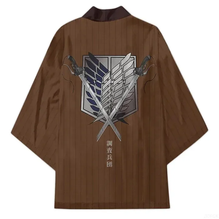 

Кардиган-кимоно Wings of Liberty «Атака Титанов», летняя повседневная куртка-кимоно, вторичный кардиган с короткими рукавами и 3D принтом