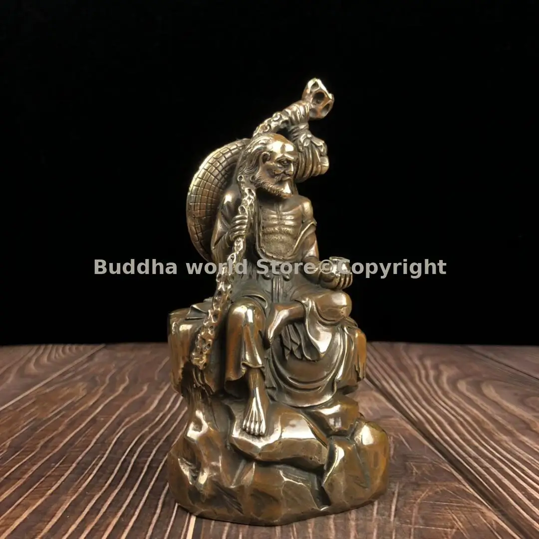 Vintage collection Bronze carving art Dharma patriarch Buddha statue home feng shui bronze ornament