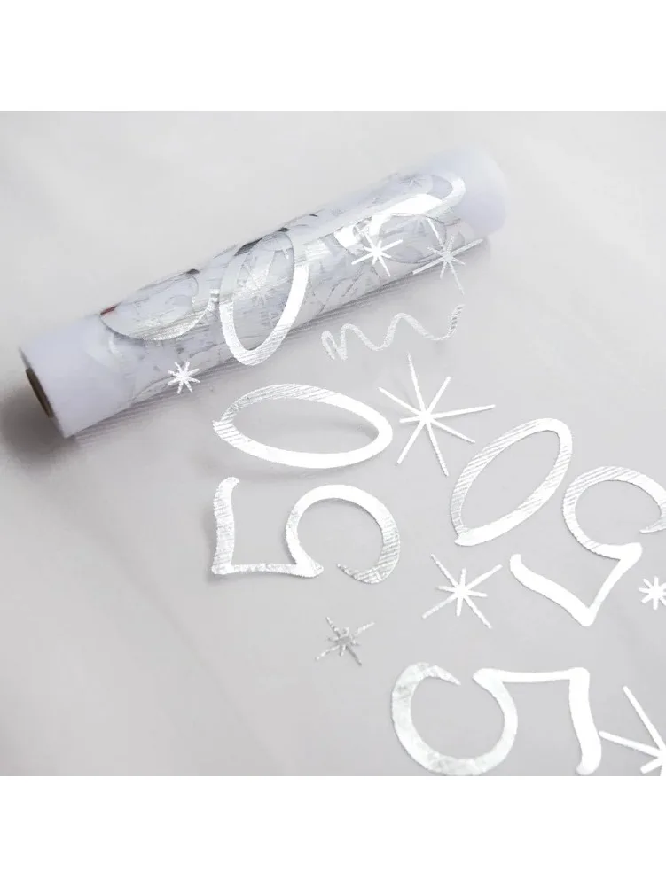 Rouleau de chemin de table argenté pour anniversaires 20, 30, 40, 60 ans, fournitures de fête d'anniversaire, rouleau de chemin de table or et argent