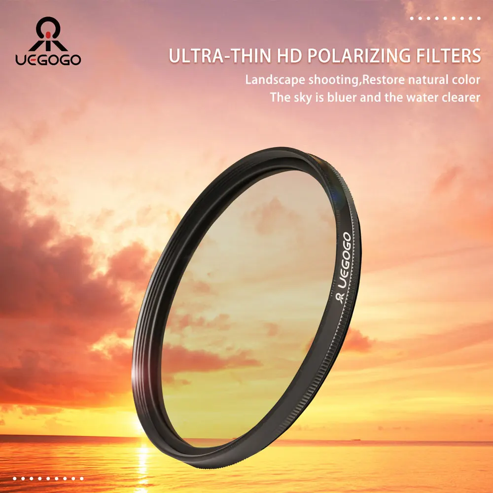 UEGOGO CPL Filter Camera Lens True Color Ultra Slim Polarizers 37mm 52mm 55mm 58mm 62mm 67mm 72mm 77mm 82mm for Nikon Canon DSLR