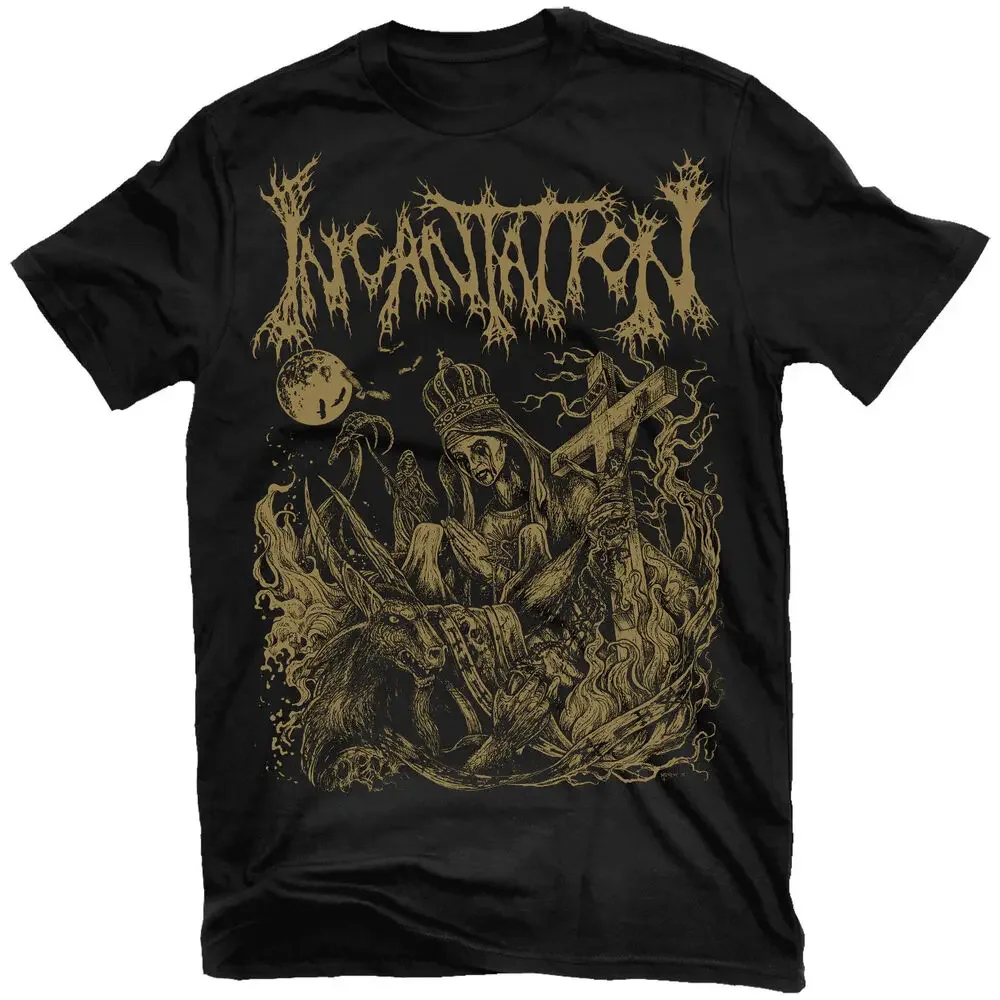 INCANTATION Hell Awaits T-Shirt NEW! Relapse Records TS4723 Tees Y2K tops Unisex Summer Short Sleeve