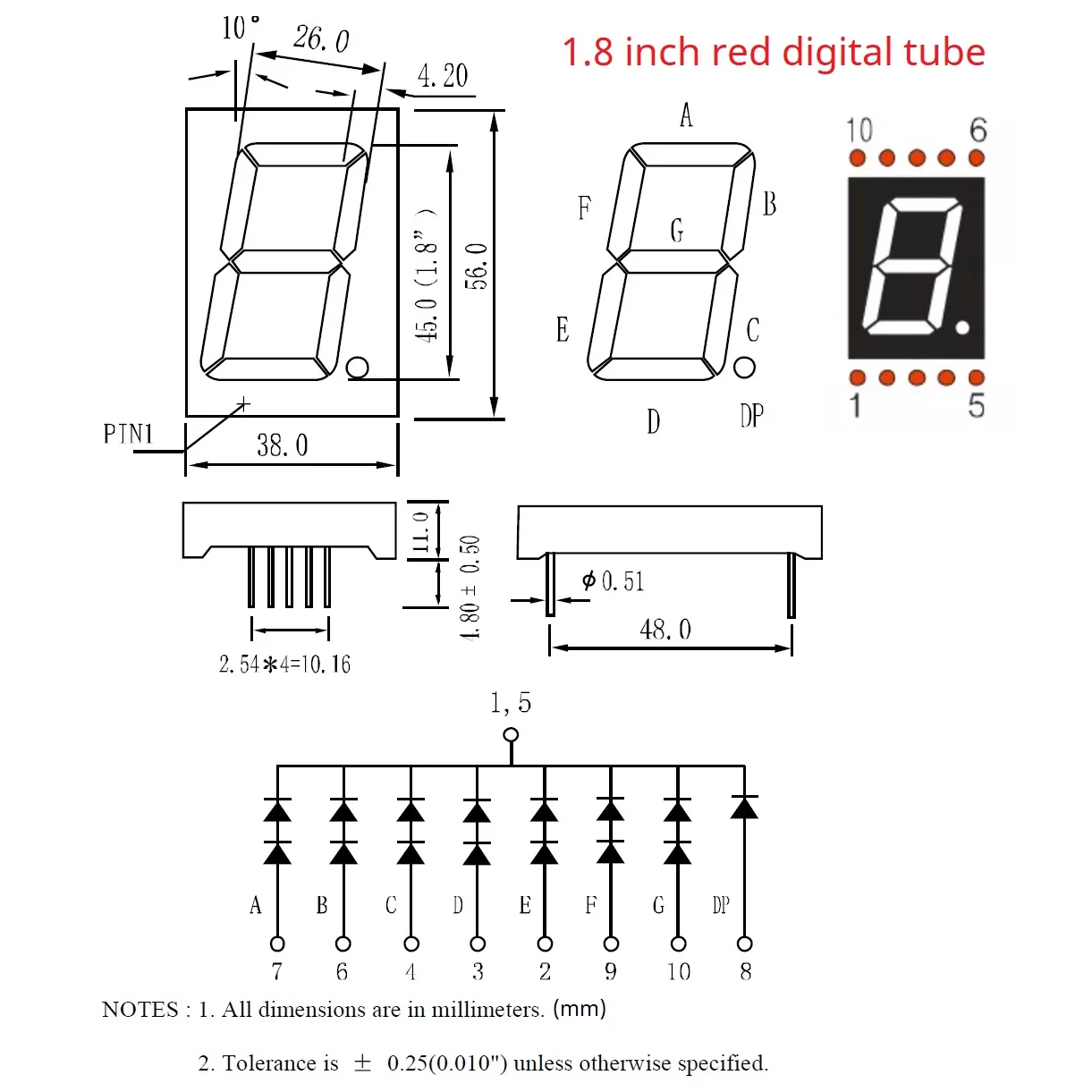 DC 12V 24V 1/1,8 Bit dm18a01_dm18b02_dm18c04 RS485 Zoll digitales Röhren modul