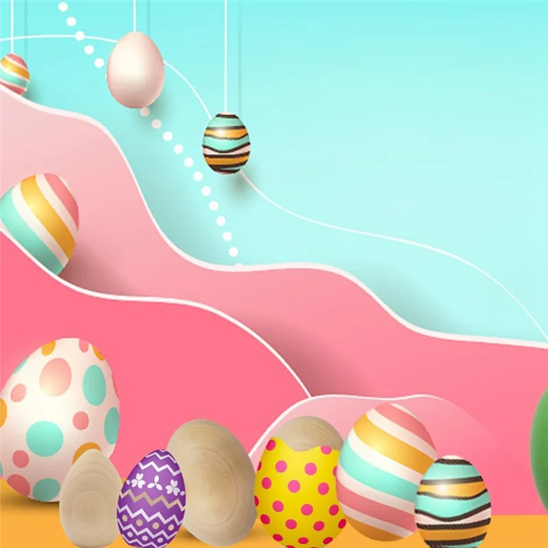 A26F-Ovos falsos de madeira Uova de madeira branca, perfeitos para artesanato de Páscoa, decoração e caitos de ovos, 2,3 polegadas (pacote com 6)