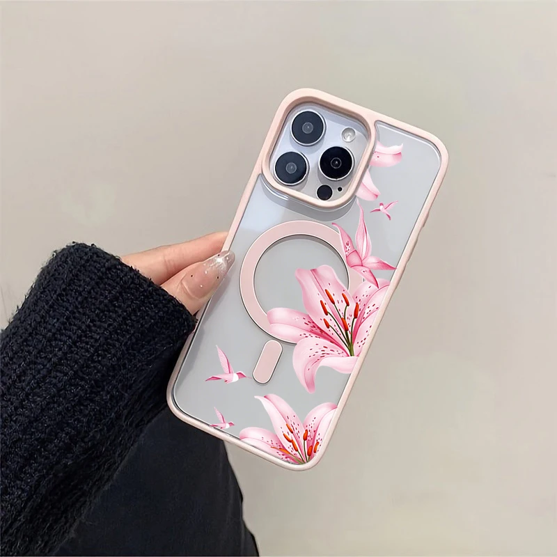 Pink Flower And Birds Magnetic - Wireless Charger review and price