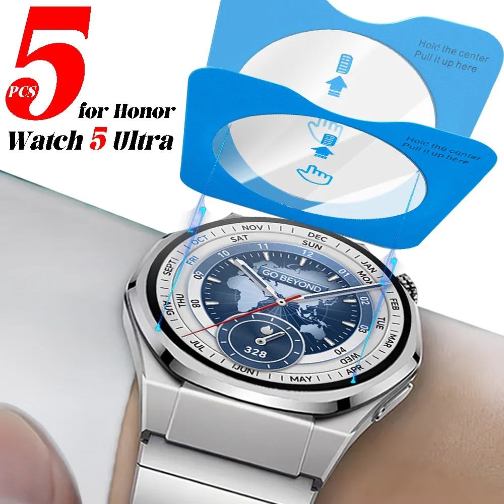 

1-5 шт. Защитная пленка из закаленного стекла для Honor Watch 5 Ultra, против царапин, HD, прозрачные защитные пленки для Honor Watch 5 Ultra