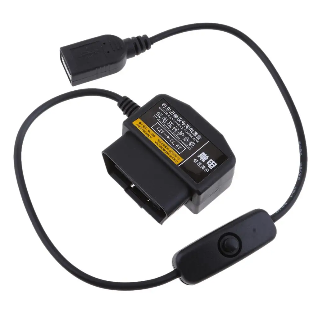 OBD Charger Low Voltage Protection Power Adaptor Cable Transformer for Car Van Truck GPS Navigator