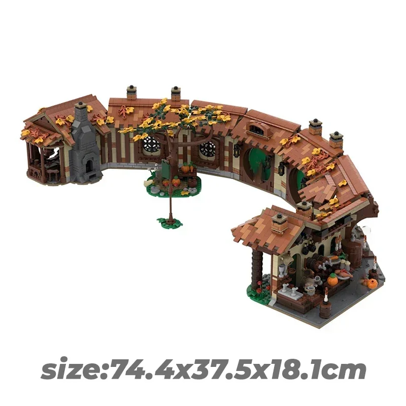 Bloques de construcción de modelo de película de anillo, Moc, The Green Dragon Inn, tecnología Modular, regalos, juguetes de Navidad, conjuntos de bricolaje, montaje