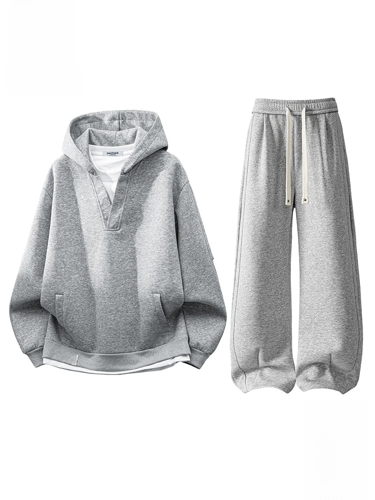 

PaulFrank Autumn Sports Set Men's Hoodie Sweatirt Casual Pants Two-Piece Set Long Sve Cotton Polyester Blend Fabric