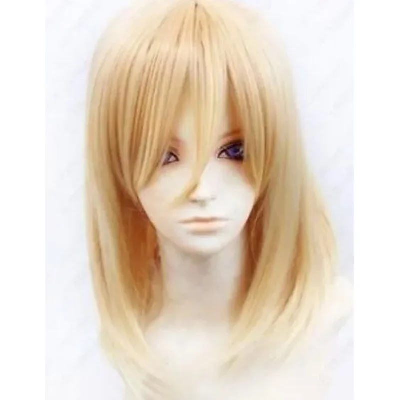 Fashion 55cm Synthetic women's long Blond Cosplay hair Wigs