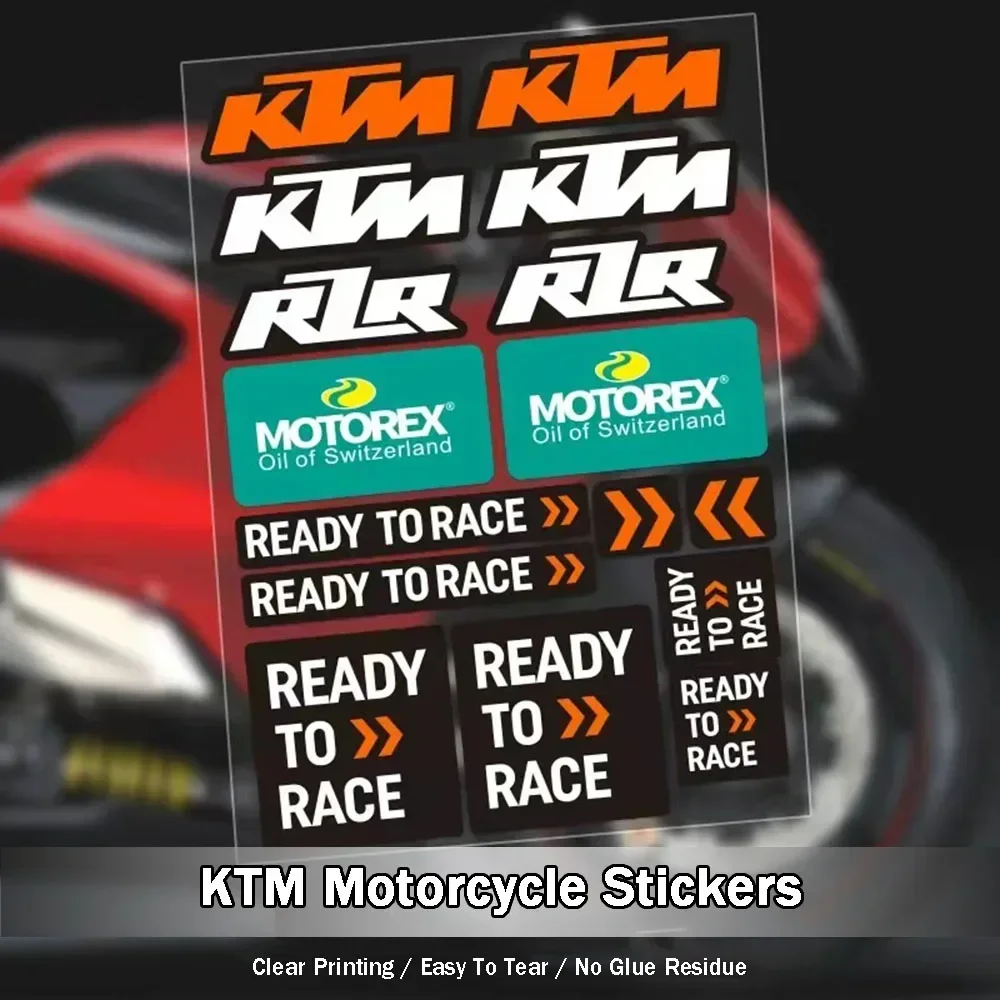 KTM Reflective Stickers Motorcycle Modified Helmet Waterproof Decals DUKE/RC/R2R/200/250/390 Pull Flower