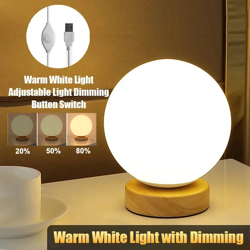 Rechargeable USB LED Table Lamp RGB Color Changing LED Night Light Bedside Lamp for Home Office Bedroom Living Room Light