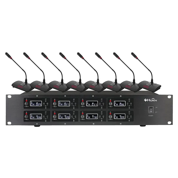 

8 Channel digital discussion Gooseneck Microphone UHF wireless conference system Set