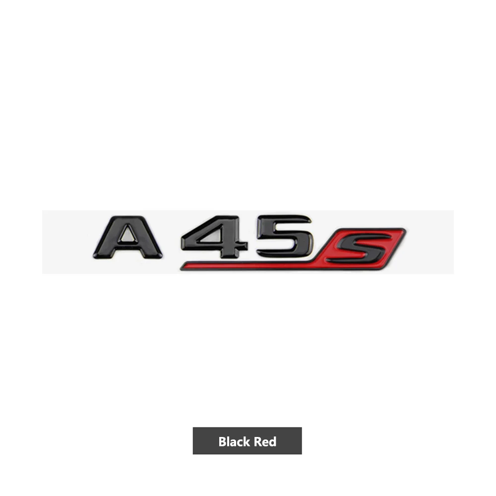 3D ABS Letters Glossy Black Logo A45S Emblem for Mercedes A45S W176 W177 Car Sticker Fender Side Rear Trunk Bdage  Accessories