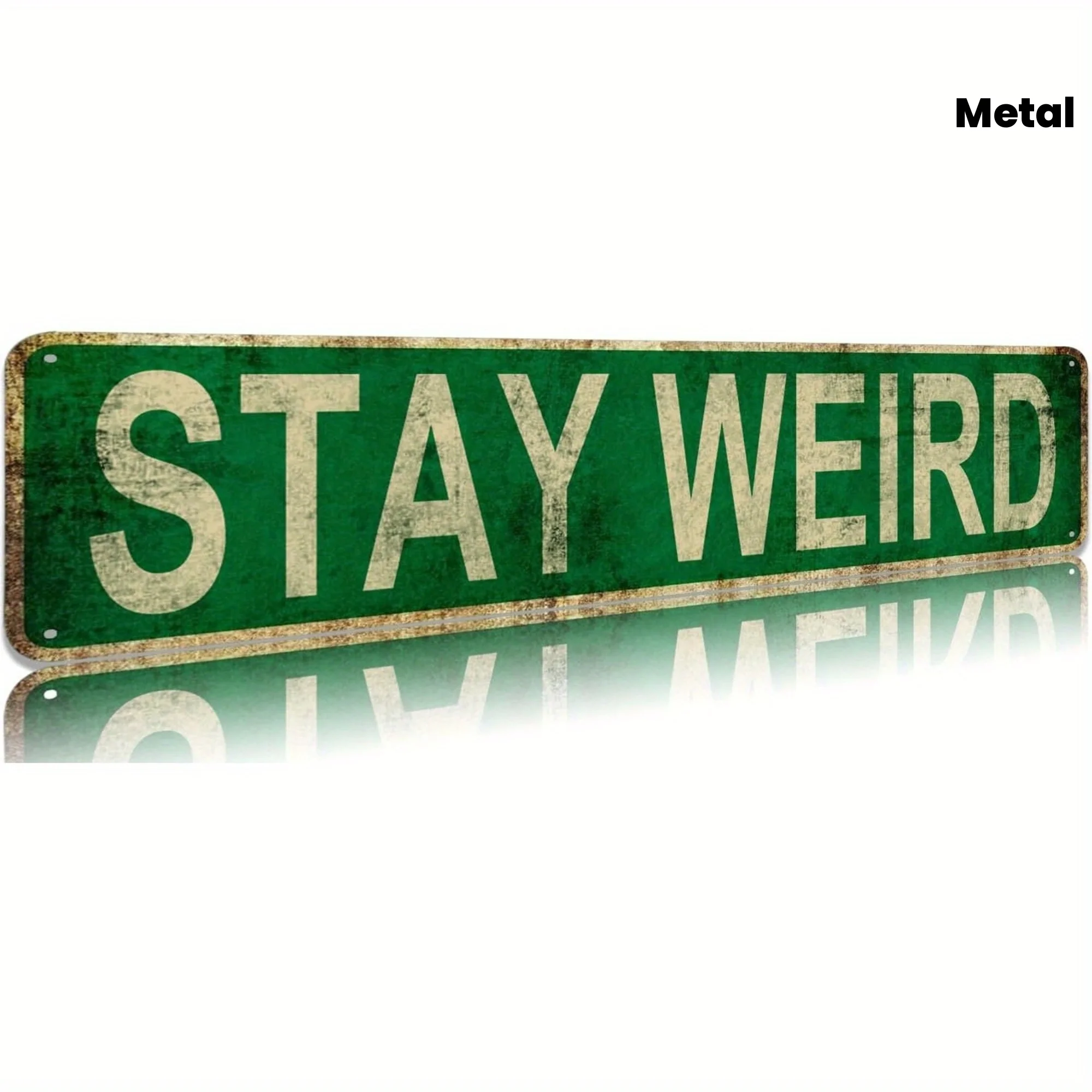 Keep Weird Signs Funny Retro Thin Street Sign Wall Art Decor, for Home Farmhouse Bar Cafe Garage Countryside Gift