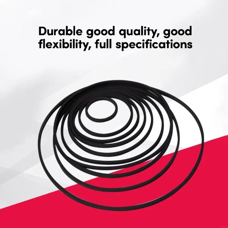 Q5WA 41-190MM حزام مطاطي مطوي مربع 1.2 مم لآلة شريط كاسيت مسجل 5pcs