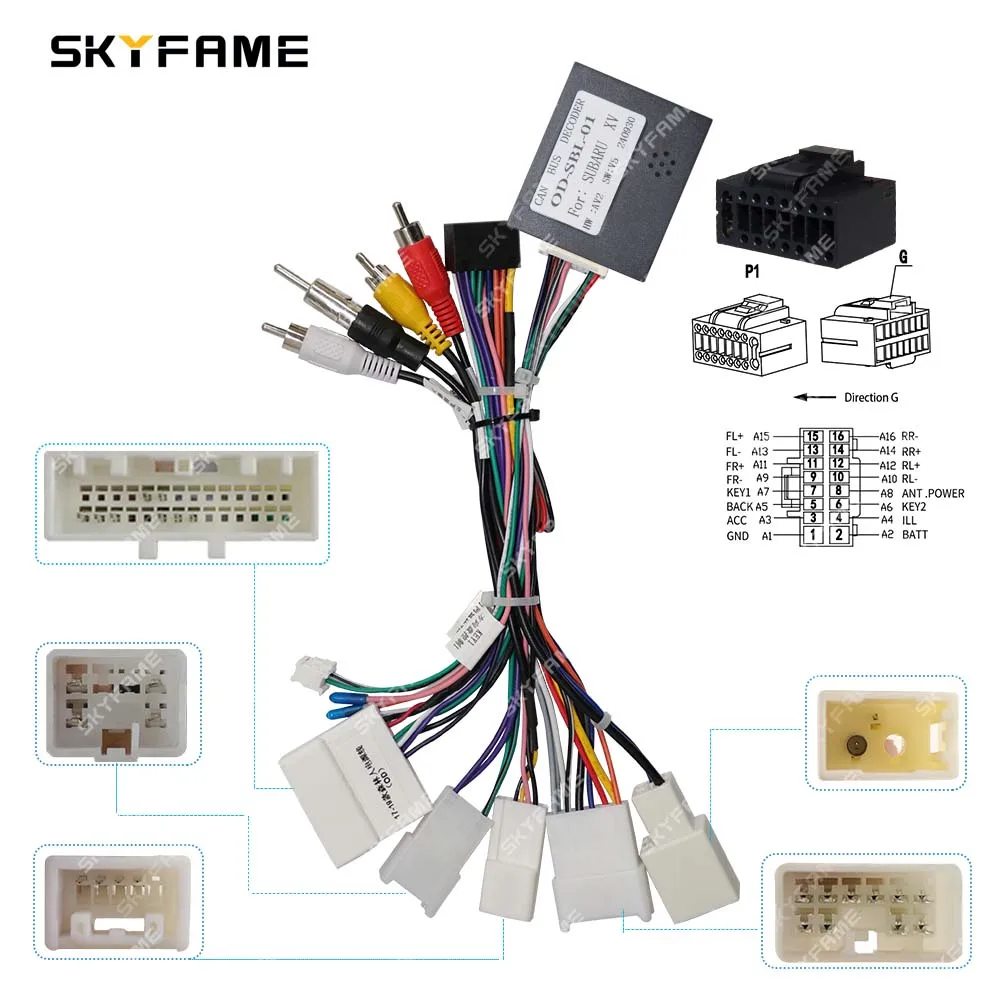 SKYFAME 16Pin สายไฟรถยนต์อะแดปเตอร์กล่อง Canbus ถอดรหัสสําหรับ Subaru Legacy Outback Forester XV Crosstrek OD-SBL-01