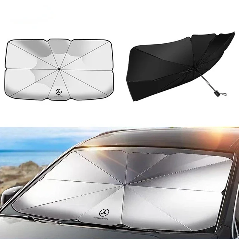 Car Front Windshield Sunshade Umbrella For Mercedes Benz B/C/E/S C200L GLC GLK  Interior Parasol Auto Protection Accessories