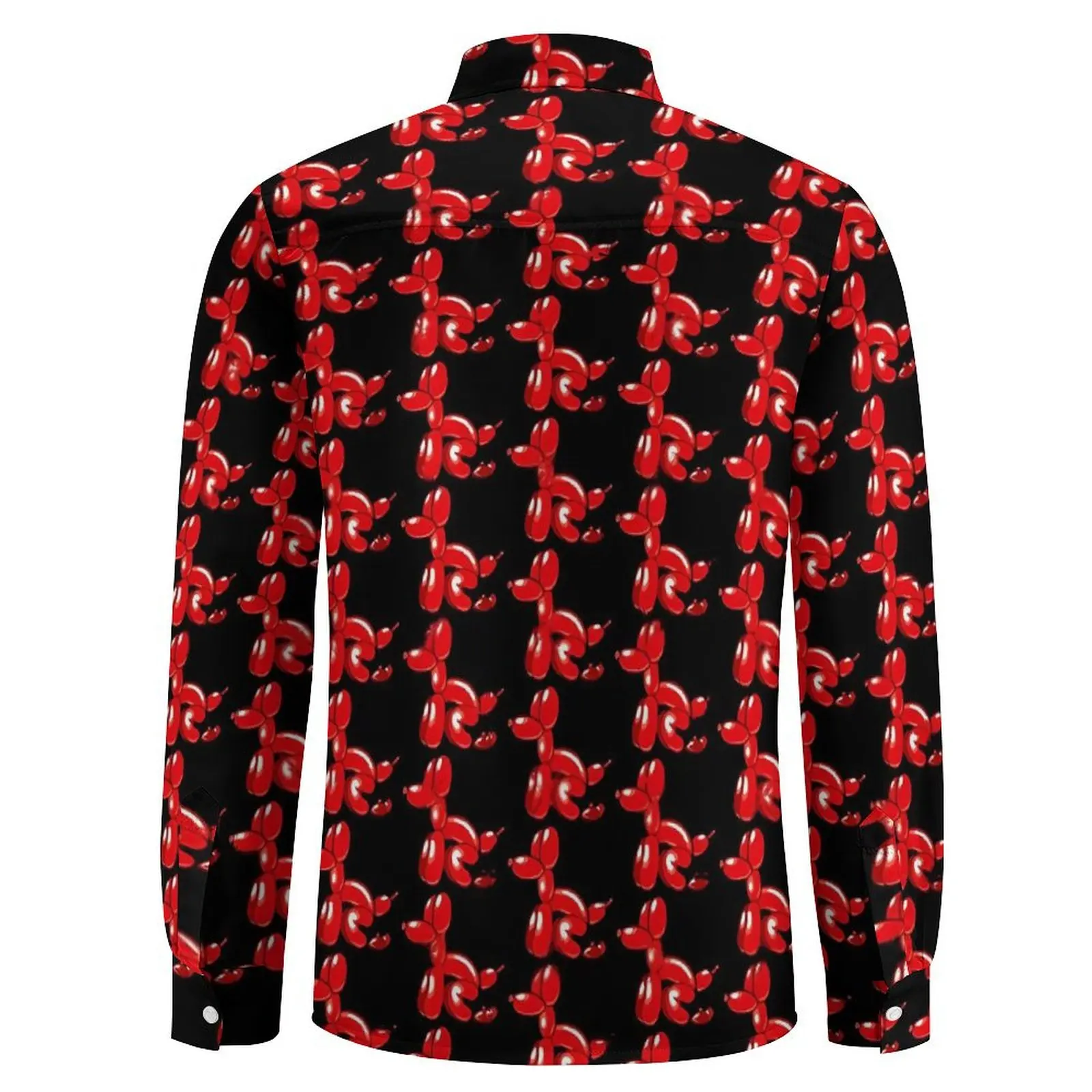 Ballon Doggie Poop Shirt Männer Tier Casual Shirts Frühling Y2K Grafik Blusen Langarm Vintage Übergroße Kleidung Geschenk