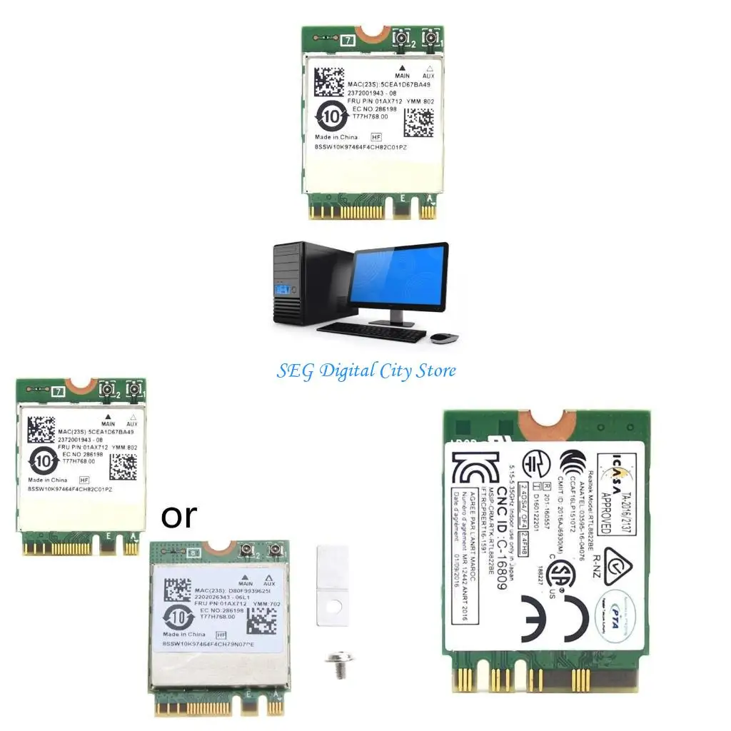 U75B WIFI Card Dual-Band 2.4+5G 1200M BT4.0 Wireless Card 1200M RTL8822BE M2-NGFF