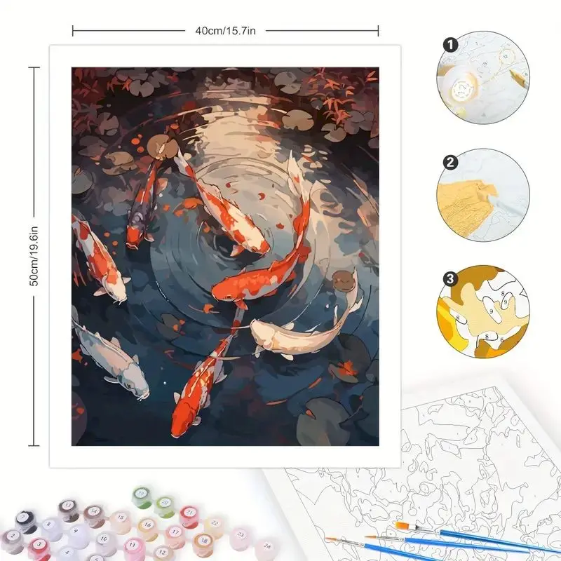 PhotoCustom Painting By Numbers Fish Animals Paint Handpainted Drawing On Canvas Modern Home Artwork