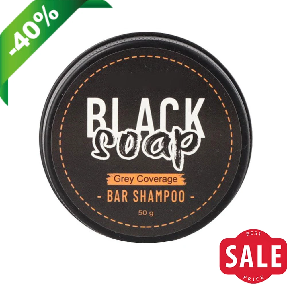 

Gray hair shampoo Black Soap Natural Gray Coverage for All Hair Types with Fo-Ti & Ginseng Vegan Formula Moisturizing Scalp Care