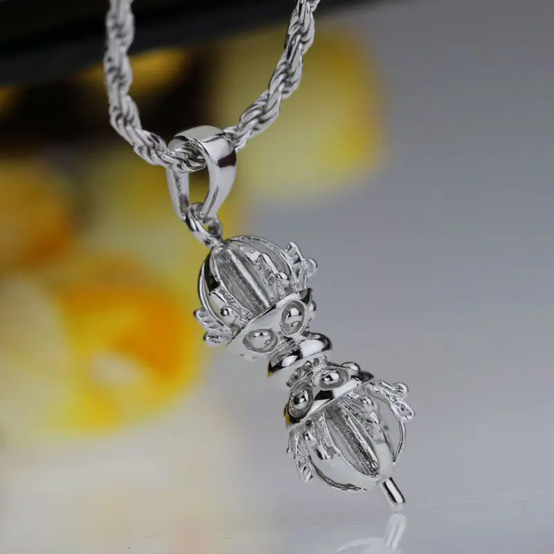 Sterling Silver Vajra Pendant for Men and Women Buddhist Dorje Jewelry for Necklace Making, Symbolic Jewelry for Daily Wear