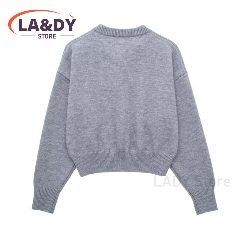 Cardigans For Women 2024 Autumn Winter Fashion Round Neck Button Knitted Sweater Female Solid Color Casual Long Sleeve  Outwear