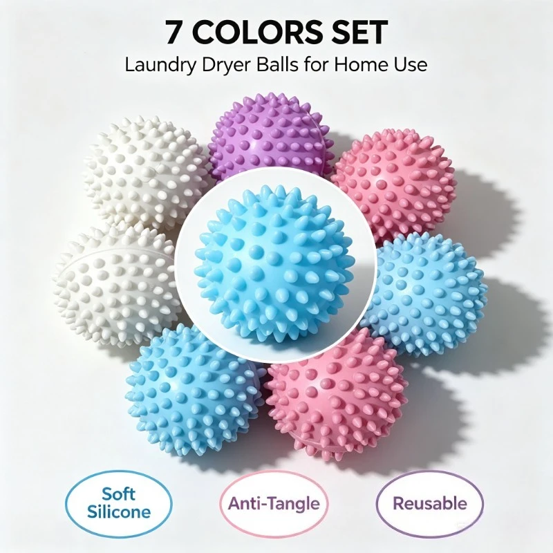 4/8/12Pcs Reusable Laundry Balls Gentle Cleaning Removes Dirt Hair Softens Clothes Prevents Tangling Durable PVC Mixed Colors image 4
