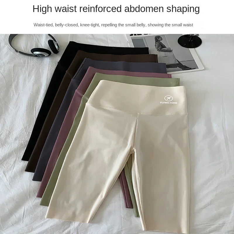 M L XL High Waist Yoga Shorts Quick Dry Workout Tights Butt Lifting Tummy Control Women Stretch Gym Leggings Outdoor Wear image 4