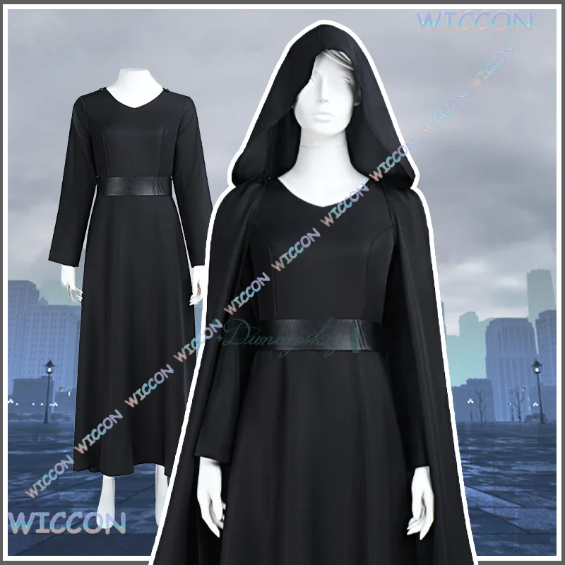 

Hemera/Adult Woman Costume Rey Black Long Robe Cosplay Costume Full Set With Cloak And Dress Pants Carnival Suit Halloween Party