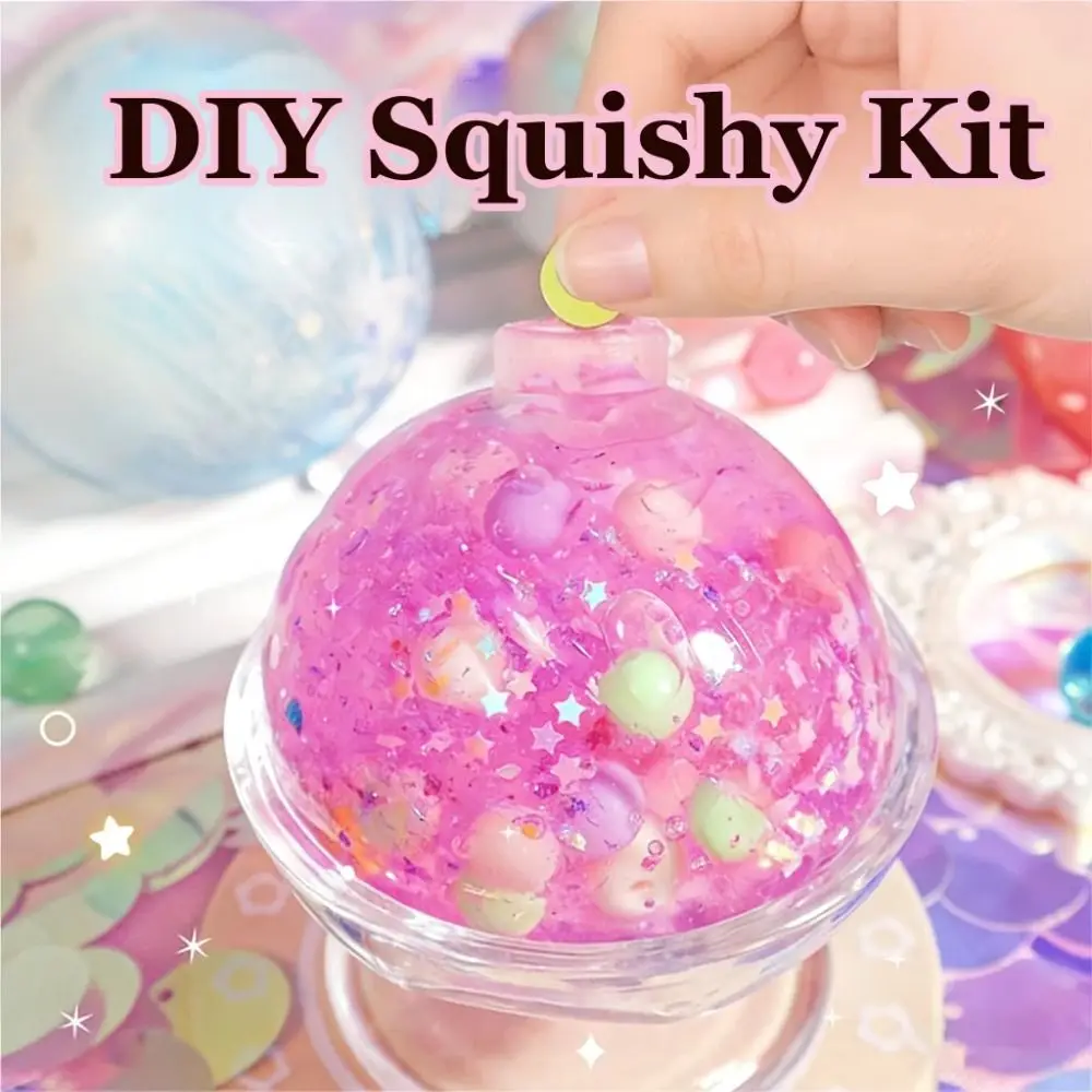 Cat Paw DIY Squishy Making Kit Sensory Slow Rebound DIY Squeeze Ball Kit Glitter Fidget Handmade Ball Skin Birthday Gift