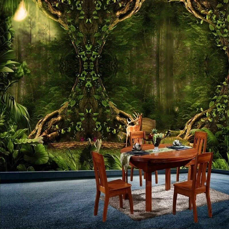 

Простой элегантный и мечтательный большой лес джунгли ТВ роскошное украшение дома спальня фон настенная бумага для рисования