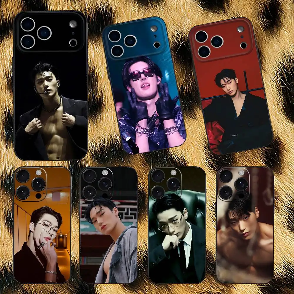 Heiße A-ATEEZ Kpop Handyhülle für iPhone 17,16,15,14,13,12,11,Pro,XS,Max,XR,Plus,E,SE4,Mini Schwarz Soft Cover