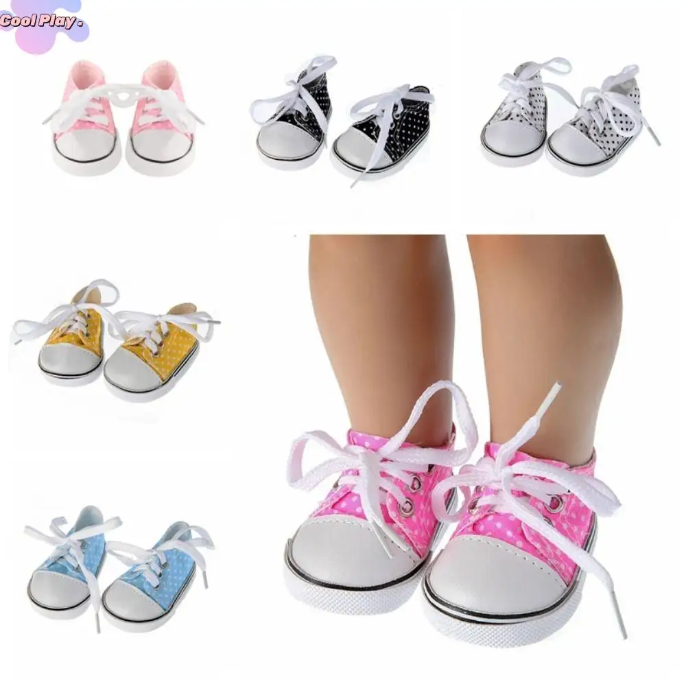 Shoes for Dolls Accessories Lace-up Doll Canvas Shoes Mini 7CM BJD Doll Shoes Cute Kawaii Mini Casual Shoes Blythe Doll Toy