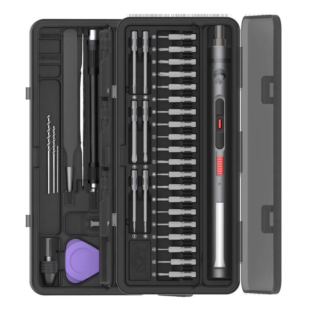 Mini electric drill rechargeable screwdriver set with straight handle type