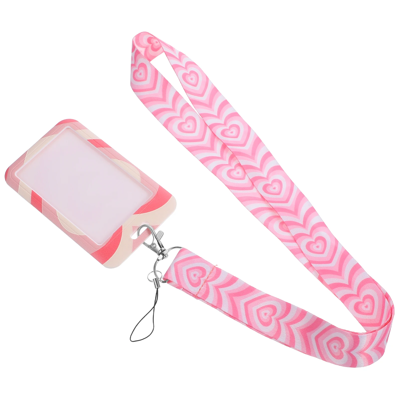 

1 set Heart Shaped Lanyard Card Holder ID Badge Cover for Students Teachers Nurses Delicate Pattern Long Lasting Design