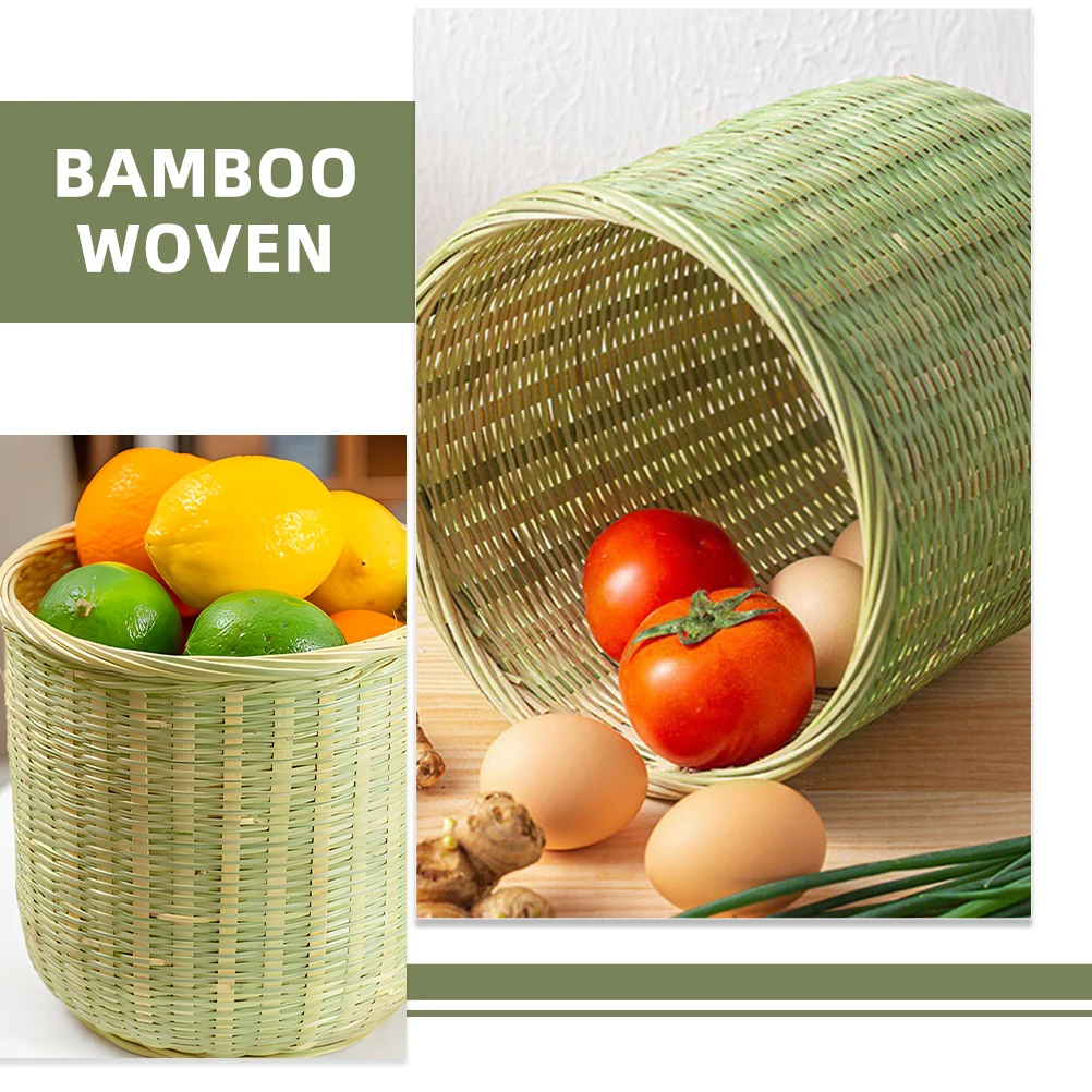 

Woven Basket Medium Size Home Decorative Storage Container Vegetable Holding Kitchen Pantry Bamboo Basket Household