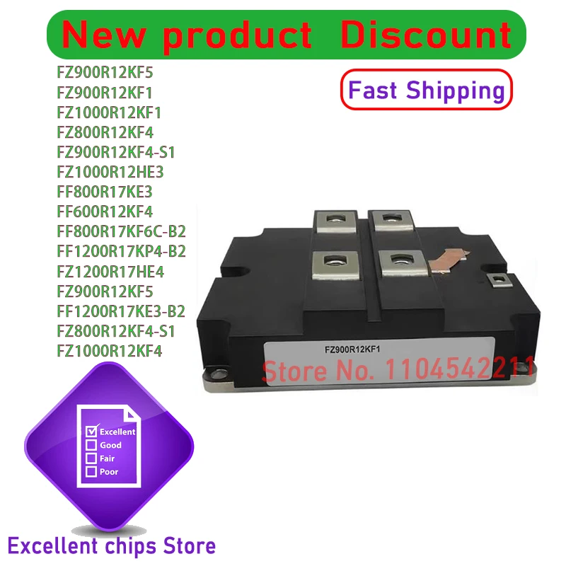 FF1200R17KE3_B2 FF800R17KE3 FF1200R17KP4-B2 FZ1200R17HE4 FF800R17KF6C_B2 FF600R12KF4 FZ1000R12HE3 FZ900R12KF5 FZ100R12KF4  1PCS
