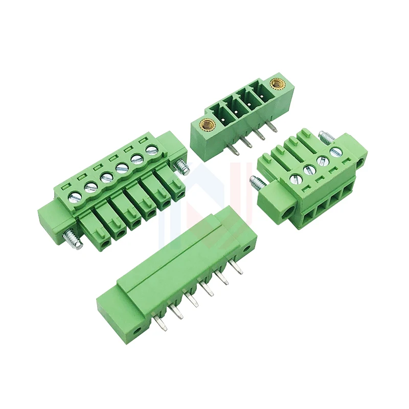 2Set/lot KF15EDGKM-3.81mm PCB terminal block with flange 2EDGVM-3.5 soldered ear plug EDGRM