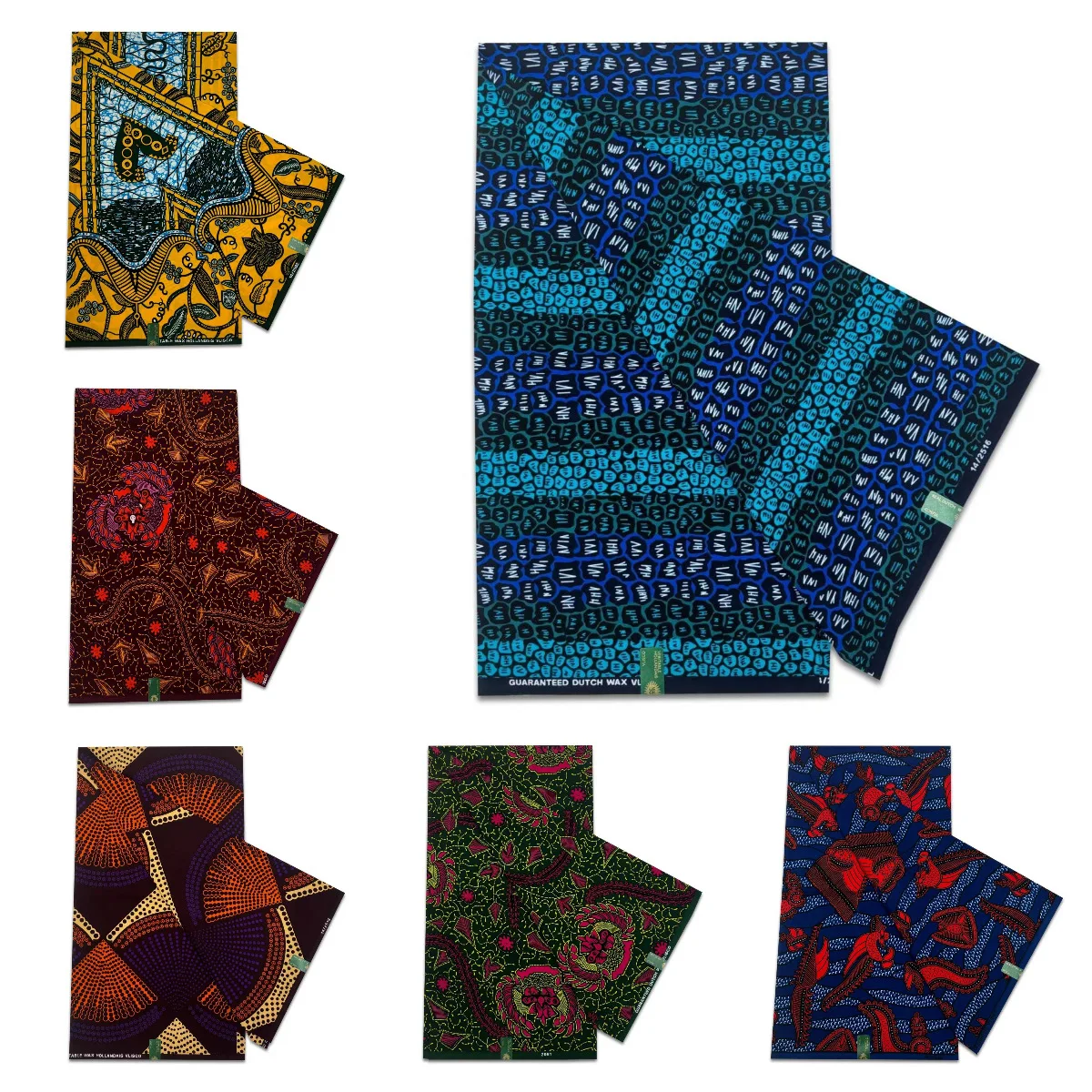 African Style Wax Batik Fabric with 20 Patterns Print,6 Yards Long,DIY Sewing Material for Summer Spring Clothes Sofa Pants R923