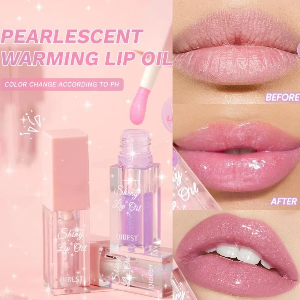 Temperature Color Changing Lip Oil Pearlesent Moisturizing Hydrating Lip Gloss Lasting Beauty Reduce Lip Lines Lipstick Cosmetic