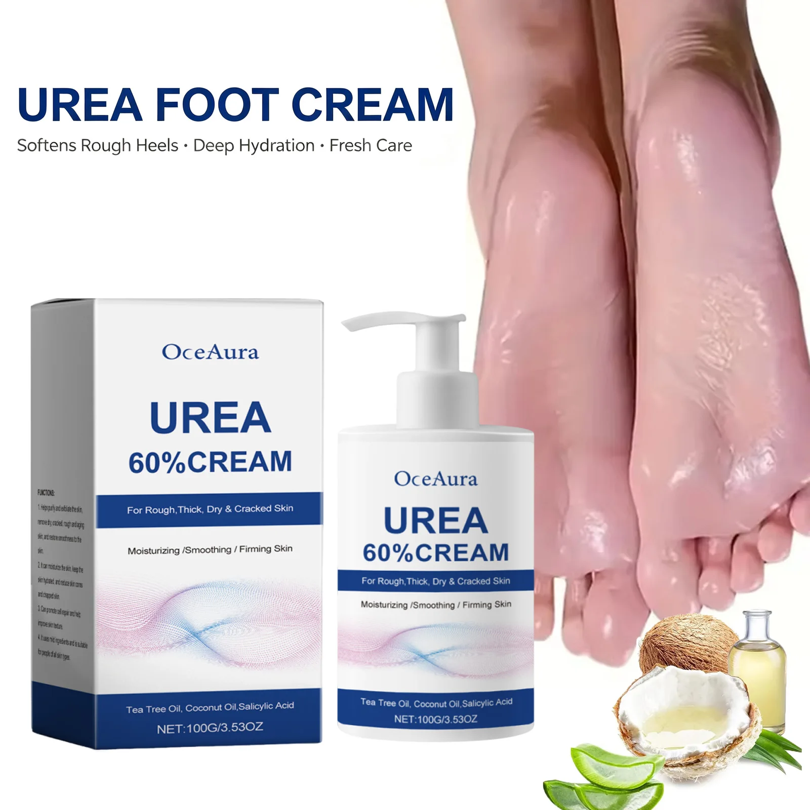 60% Urea Foot Cream for Dry Cracked Heels Relieve Drying Cracked Heel Repair Soft Remove Calluses Dead Skin Hand Foot Skin Care